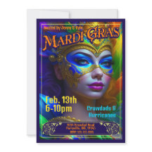 Mardi Gras Poster Einladungen