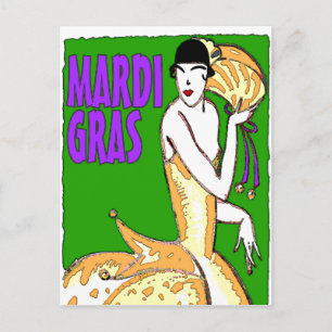 Mardi Gras Poster Postkarte