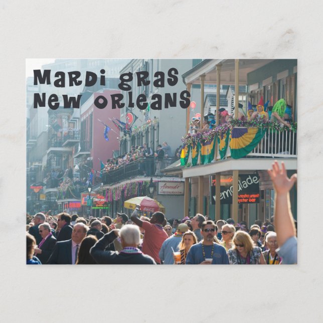 Mardi Gras Postkarte (Vorderseite)