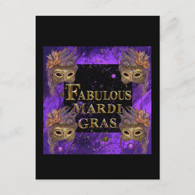 Mardi Gras Postkarte (Vorderseite)