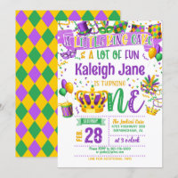 Mardi Gras Première Invitation d'anniversaire