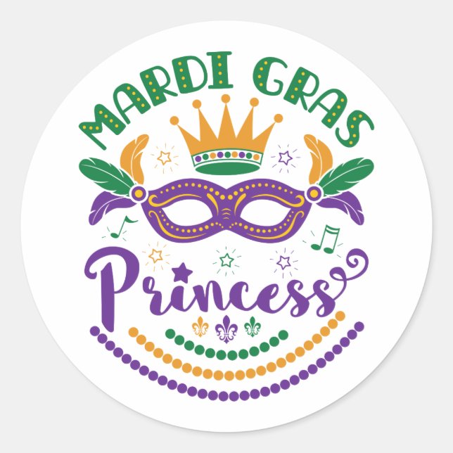 Mardi Gras Princess Niedlich Giro del Malcantone Runder Aufkleber (Vorderseite)
