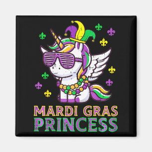 Mardi Gras Prinzessin Einhorn Fat Tuesday Mädchen Magnet