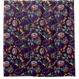 Mardi Gras Purple Pattern Duschvorhang