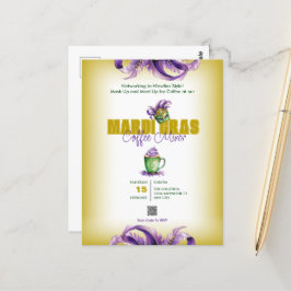 Mardi Gras QR Code Einladung Postkarte