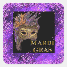 Mardi Gras Quadratischer Aufkleber