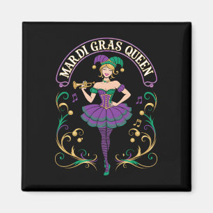 Mardi Gras Queen Fun Carnival Mardi Gras für Fraue Magnet