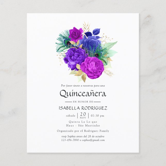 Mardi Gras Quinceañera Flyer (Vorne)