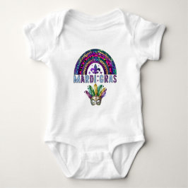 Mardi Gras Rainbow and Mask Baby Bodysuit Strampler