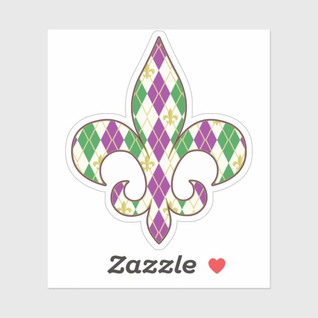 Mardi Gras Raute Contour Sticker (Blatt)