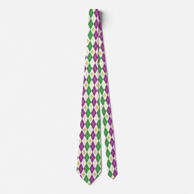 Mardi Gras Raute Herren-Neck-Tie Krawatte (Vorderseite)