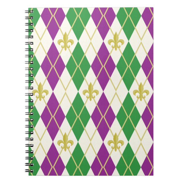 Mardi Gras Raute Notebook Notizblock (Vorderseite)