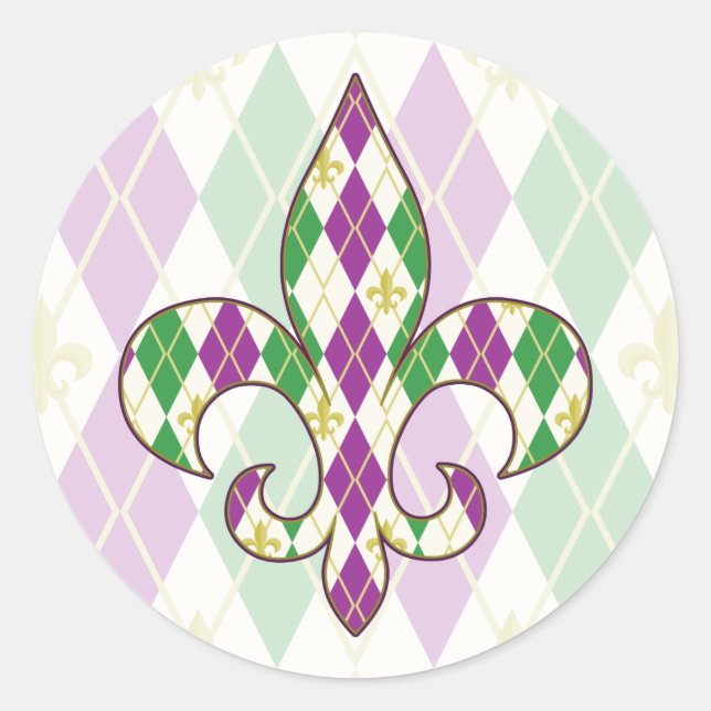 Mardi Gras Raute Sticker (Vorderseite)