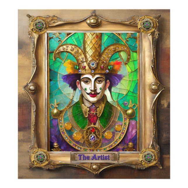 Mardi Gras Realm Portraits - Der Künstler Dali Fotodruck (Vorne)
