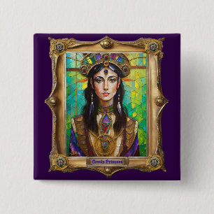 Mardi Gras Realm Portraits - Die kreolische Prinze Button