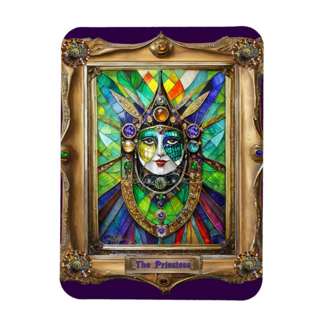Mardi Gras Realm Portraits - Die Priesterin Magnet (Vertikal)