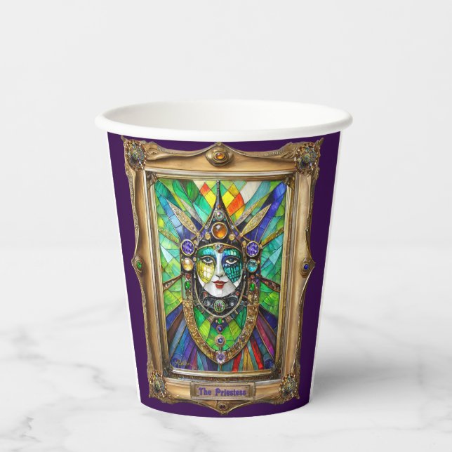 Mardi Gras Realm Portraits - Die Priesterin Pappbecher (Vorderseite)