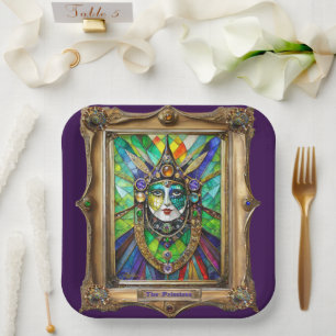 Mardi Gras Realm Portraits - Die Priesterin Pappteller