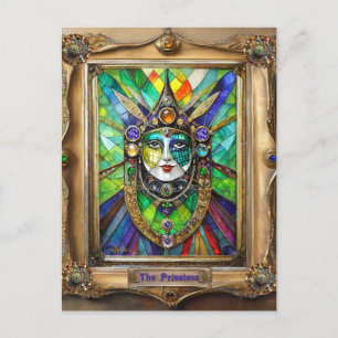 Mardi Gras Realm Portraits - Die Priesterin Postkarte