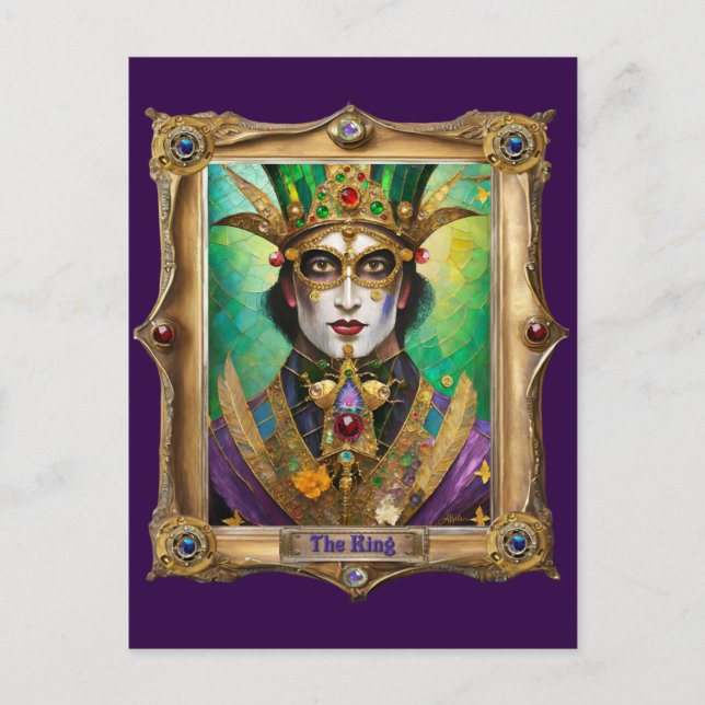 Mardi Gras Realm Portraits - The King Postkarte (Vorderseite)