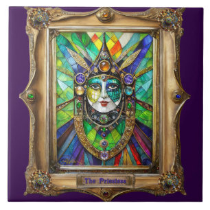 Mardi Gras Realm Porträts - Die Priesterin Fliese