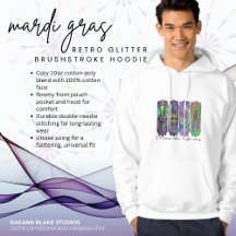 Mardi Gras Retro Glitzer Brushstroke Hoodie