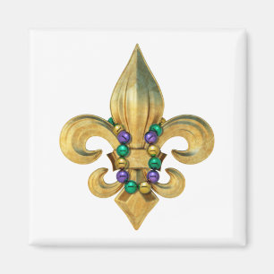 Mardi Gras Royalty Lilie Symbol für Perlen Magnet