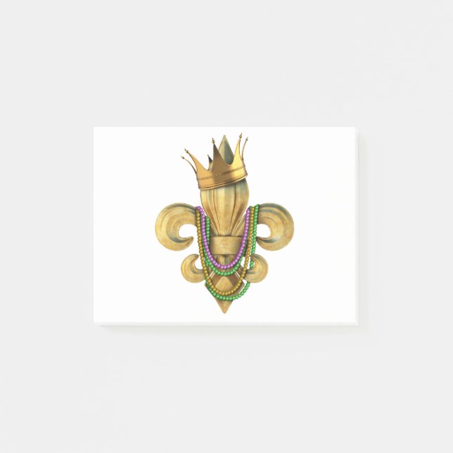 Mardi Gras Royalty Lilie Symbol für Perlen Post-it Klebezettel (Vorderseite)