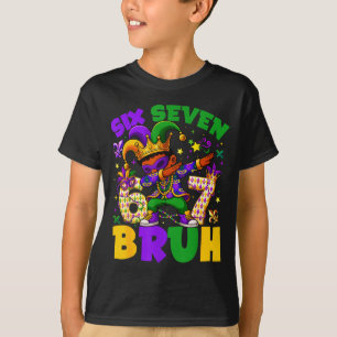 Mardi Gras Sechs Sieben Bruh Dummer Gans Dabbing L T-Shirt