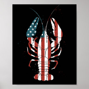 Mardi Gras Shirt Lilie Crawfish Flag Poster