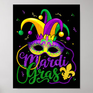 Mardi Gras Shirts für Frauen Kinder Männer Beads M Poster