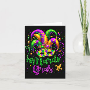 Mardi Gras-Shirts für Frauen Kinder Männer Perlen Karte