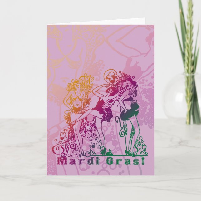 Mardi Gras Showgirls Karte (Vorderseite)
