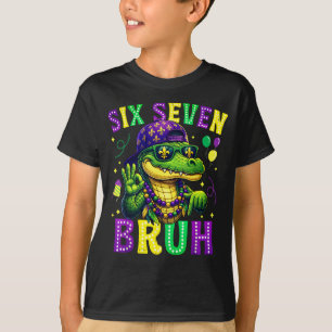 Mardi Gras Six Seven Bruh Mardigator Alligator 6 7 T-Shirt