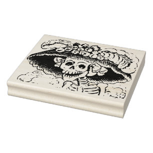 Mardi Gras skelettartige Briefmarke Gummistempel