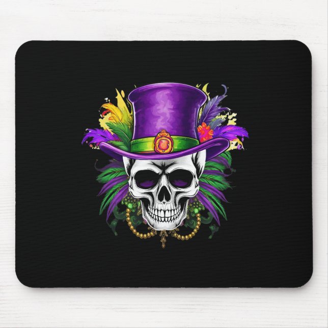 Mardi Gras Skull Karneval Jazz Mousepad (Vorne)
