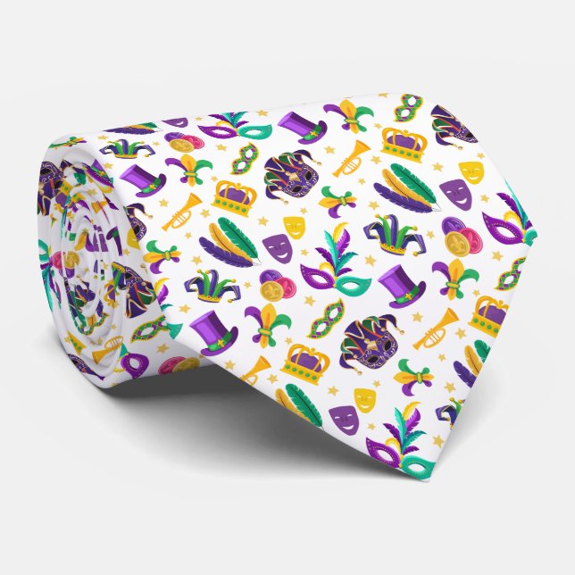 Mardi Gras Spaß Krawatte (Gerollt)