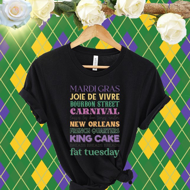 Mardi Gras Sprichwort-Joie De Vivre-Bourbon Street T-Shirt (Von Creator hochgeladen)