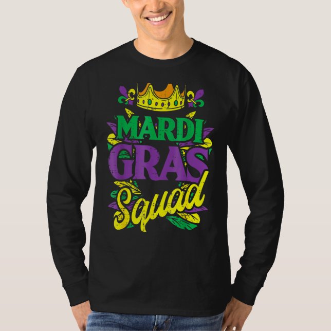 Mardi Gras Squad Funny Matching Karneval Parade Pa T-Shirt (Vorderseite)