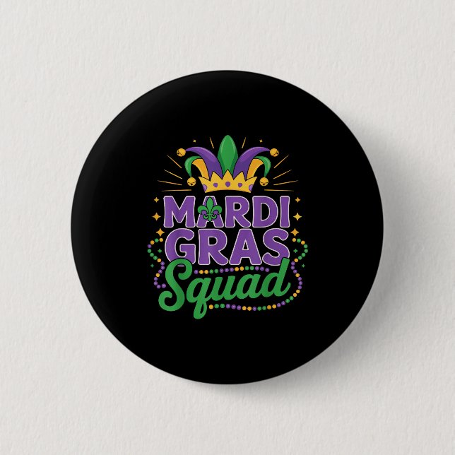 Mardi Gras Squad Matching Group Cruise Crew Party  Button (Vorderseite)