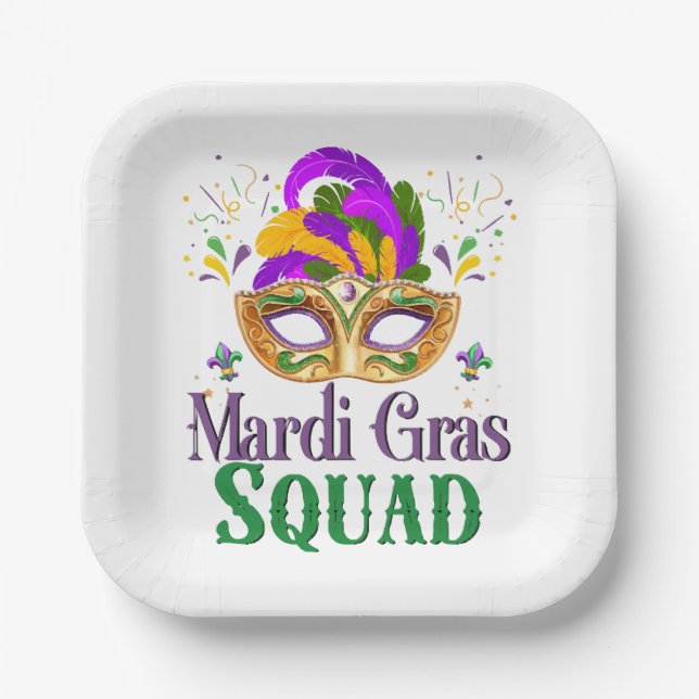 Mardi Gras Squad Pappteller (Vorderseite)