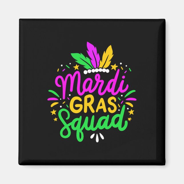 Mardi Gras Squad Party Gift Magnet (Vorne)