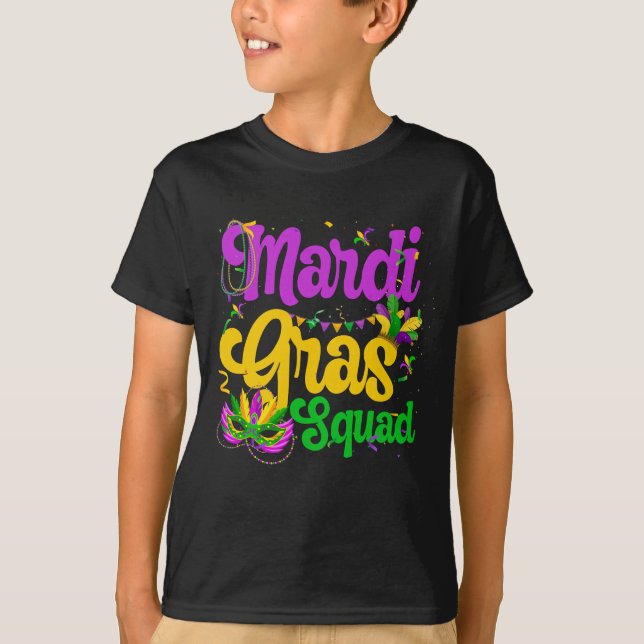 Mardi Gras Squad Party Kostüme T-Shirt (Vorderseite)