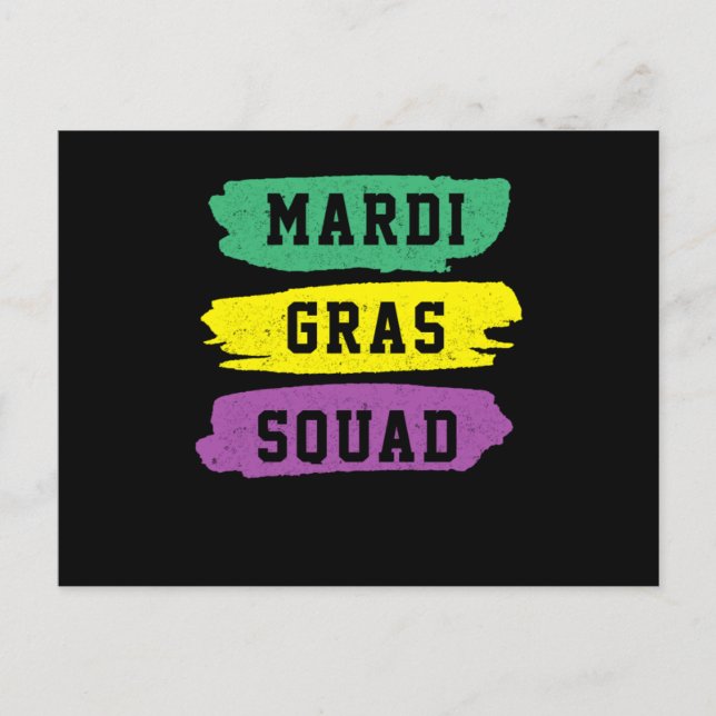 Mardi Gras Squad Street Party Carnival Gift Postkarte (Vorderseite)