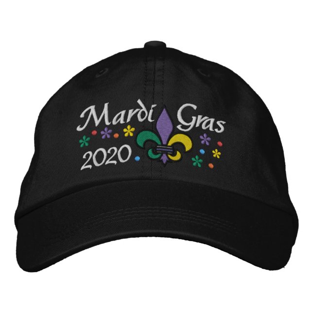 Mardi Gras - SRF Bestickte Baseballkappe (Vorderseite)