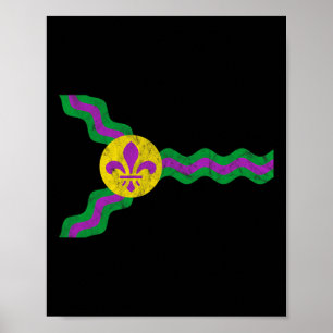 Mardi Gras St. Louis Flag Seelengestört Poster