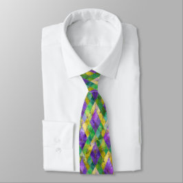Mardi Gras Stainglas Harlequin Print Krawatte