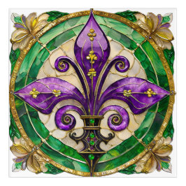 Mardi Gras Stains Glass Lilie Acryl Wandkunst