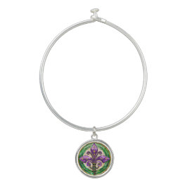 Mardi Gras Stains Glass Lilie Armreif