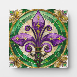 Mardi Gras Stains Glass Lilie Fotoplatte